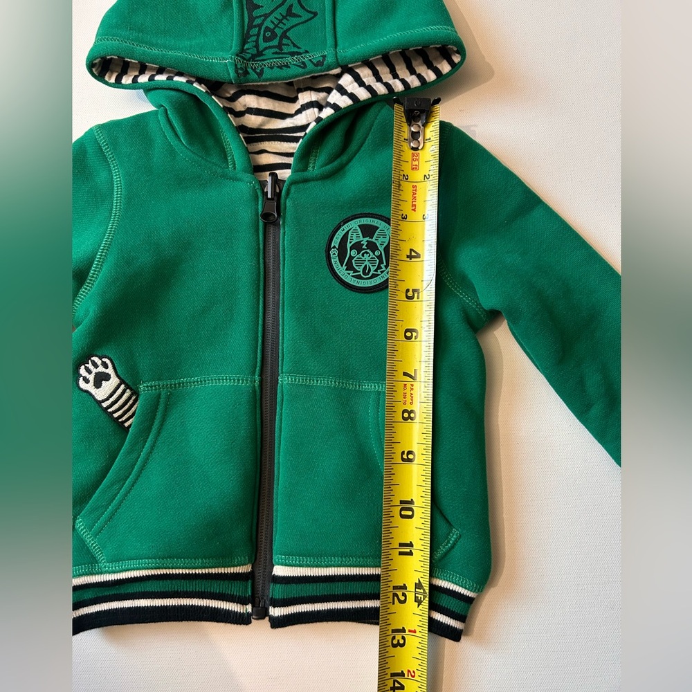 CATIMINI Boy’s Reversible Full Zip Hoodie Sweater Sz 18 Months Dog Logo Fish - Picture 4 of 12